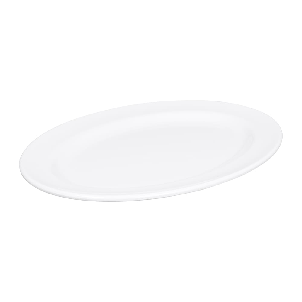 Elite Global Solutions 14 1/2" x 10 1/2" Oval Merced Platter - Melamine, White (D1014OV-W)