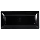 Elite Global Solutions 12" x 5 1/2" Rectangular Sqaured Platter - Melamine, Black (D126RC-B) thumbnail 4