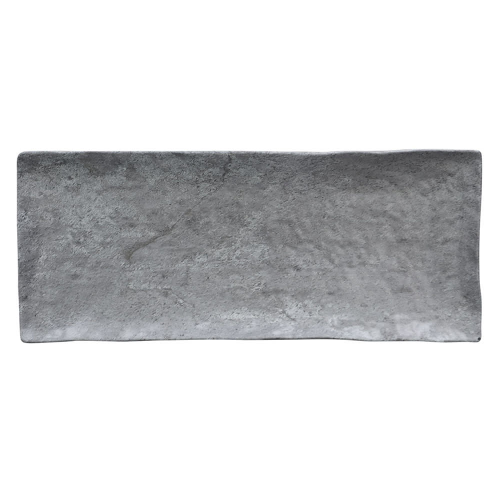 Elite Global Solutions Rectangular Melamine Dinner Plate - 15 3/8" x 6 1/2", Coal (D61215RC-CO)