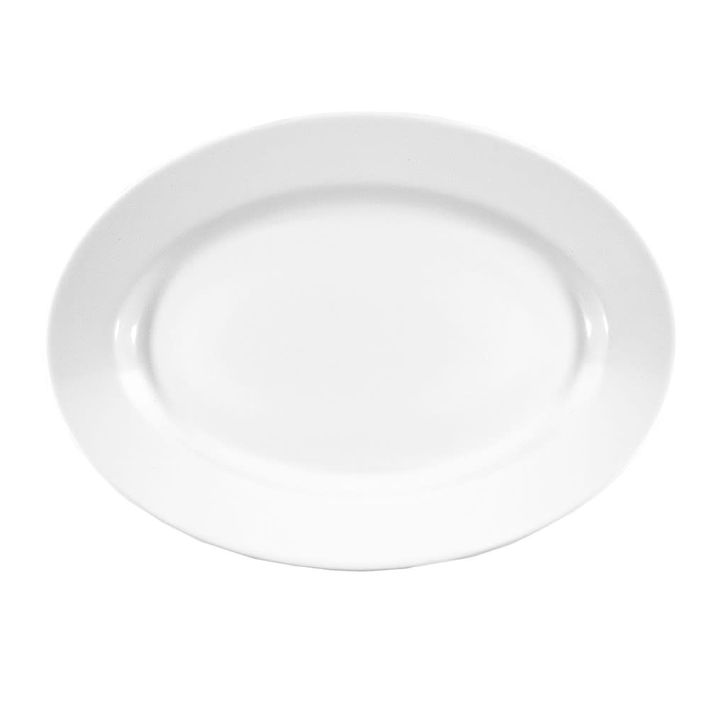 Elite Global Solutions 10" x 7" Oval Melamine Dinner Plate - White (D710OV-W)