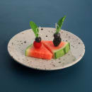 Elite Global Solutions 7 5/8" Round Melamine Salad Plate, Chocolate Chip (D71R-CC) thumbnail 7