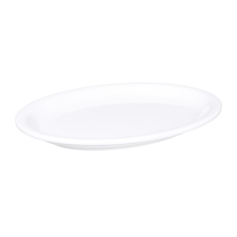 Elite Global Solutions 9 5/8" x 7 1/2" Oval Melamine Dinner Plate - White (D75OV-W)