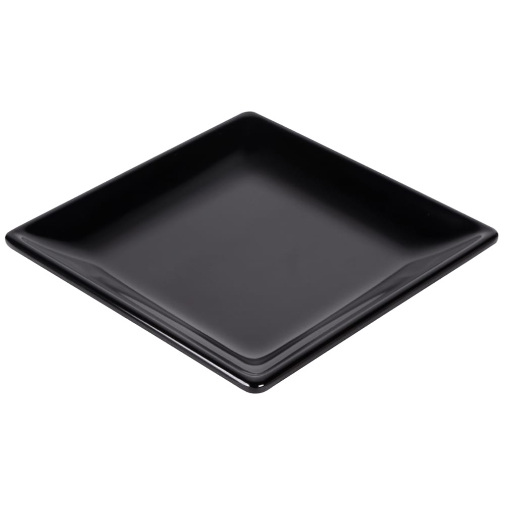 Elite Global Solutions 7" Square Melamine Salad Plate, Black (D77SQ-B)