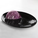 Elite Global Solutions 12 3/4" x 8 3/4" Oval Pebble Creek Platter - Melamine, Black (D812RR-B) thumbnail 6