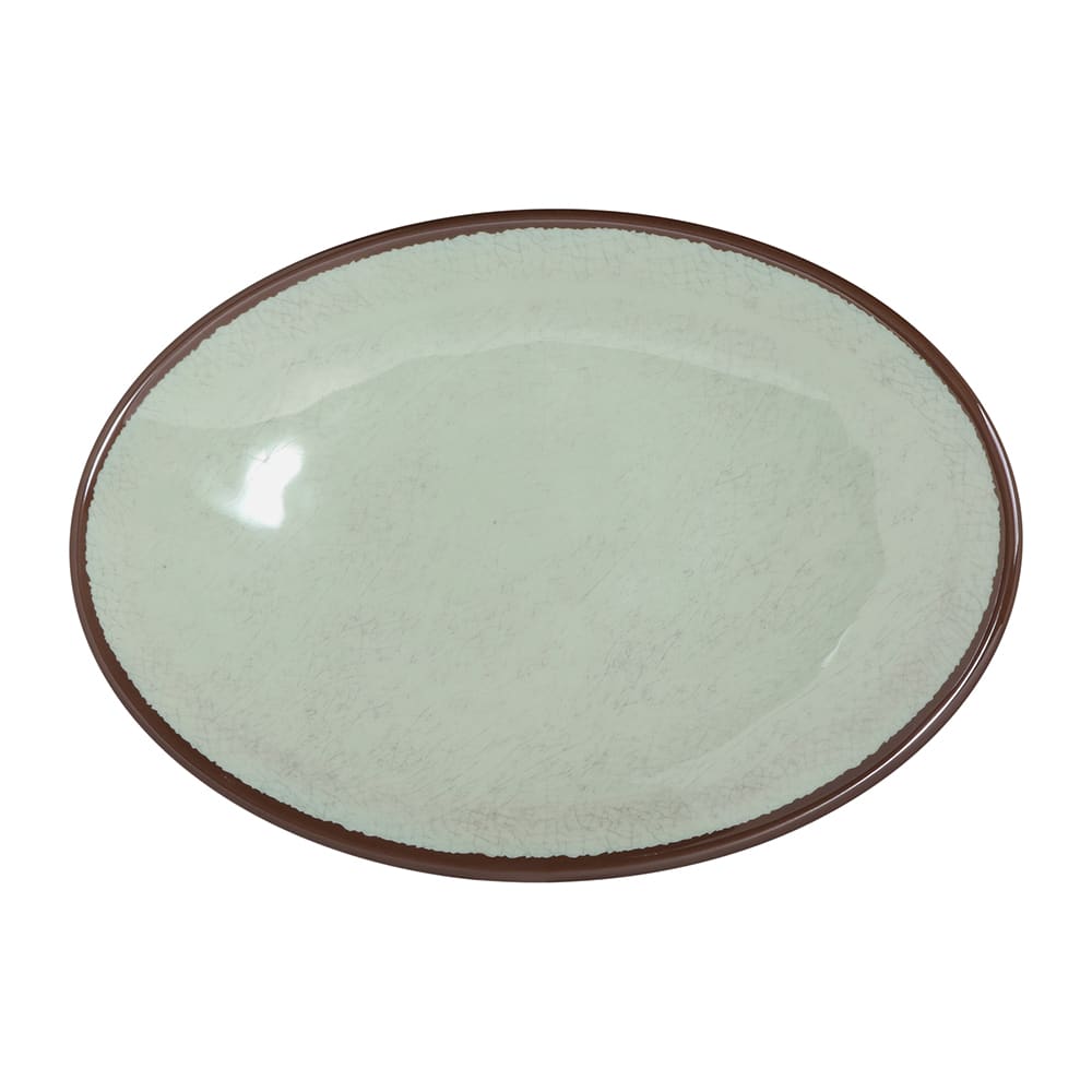 Elite Global Solutions 12 1/2" x 8 1/2" Oval Melamine Salad Plate - Hemlock (D8512OVM-H)