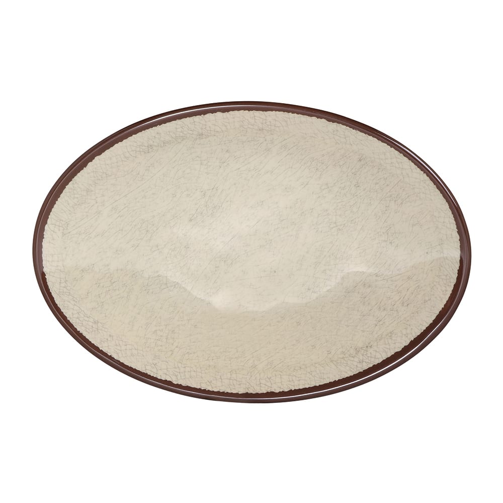 Elite Global Solutions 12 1/2" x 8 1/2" Oval Melamine Salad Plate - Vanilla (D8512OVM-V)