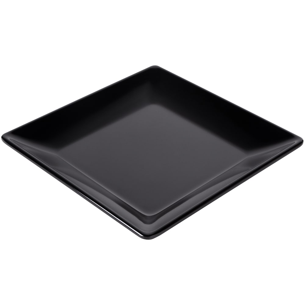 Elite Global Solutions 9" Square Melamine Dinner Plate, Black (D99SQ-B)