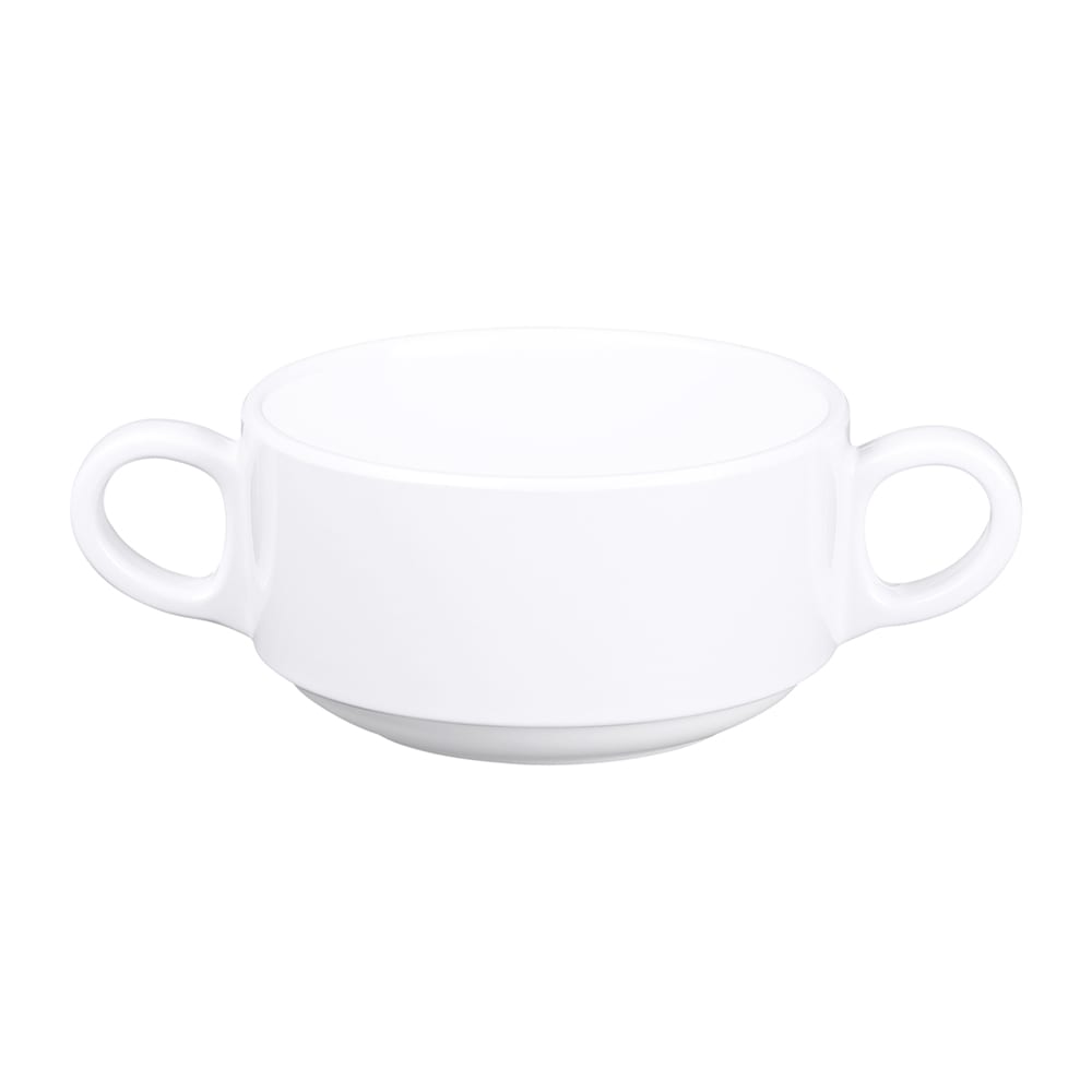 Elite Global Solutions 10 oz Melamine Cup w/ (2) Handles, White (DC418-W)