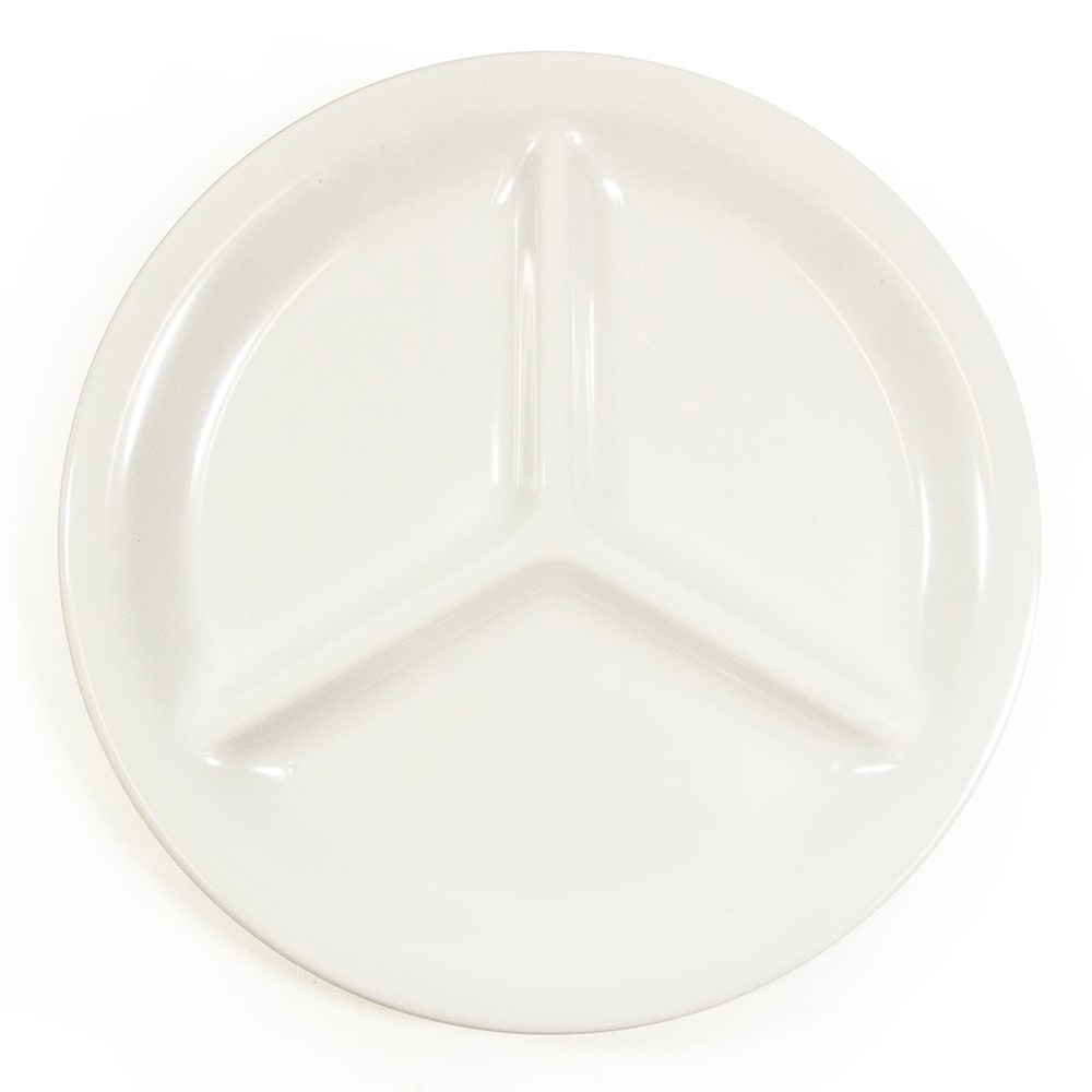 Elite Global Solutions 9" Round Melamine Dinner Plate, White (DC903-W)