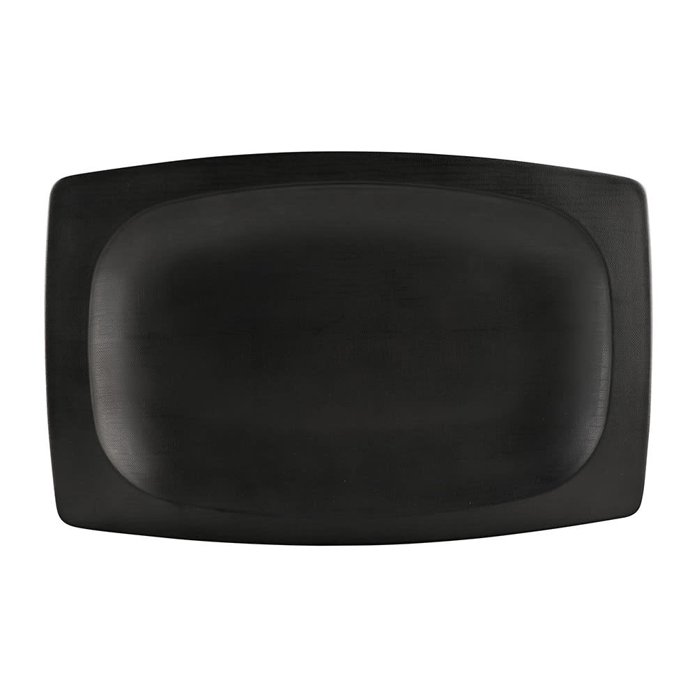 Elite Global Solutions 12 1/2" x 8 1/4" Rectangular Greenovations Platter - Melamine, Black (ECO1258-B)