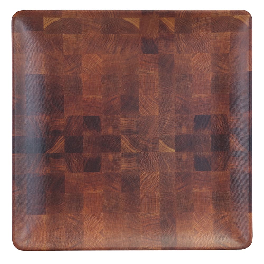 Elite Global Solutions 9" Square Melamine Dinner Plate, Wood Pattern (ECO99SQ-CK)