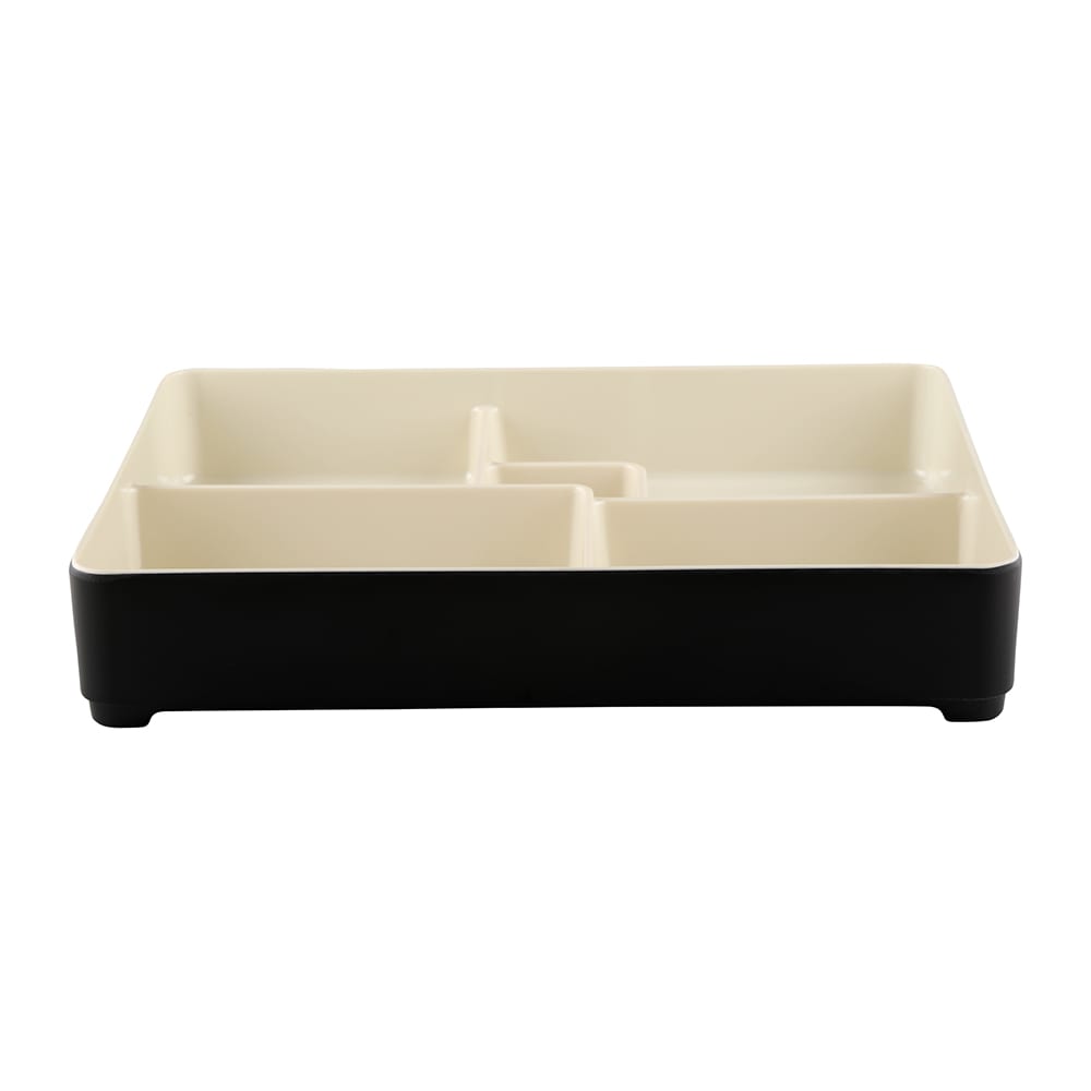 Elite Global Solutions Karma Bento Box - 10 3/4" x 8 3/8", Melamine, Ebony/Sand (JW11852T-ES)