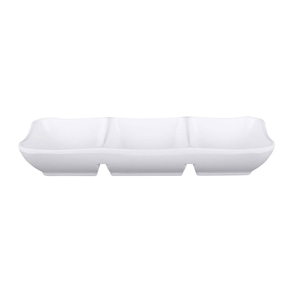 Elite Global Solutions 7 5/8" x 3 1/4" Rectangular Zen Tray - Melamine, White (JW2071-W)