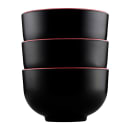 Elite Global Solutions 24 oz Round Melamine Bowl, Black/Red (JW4432T-BR) thumbnail 6