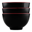 Elite Global Solutions 12 oz Round Melamine Bowl, Black/Red (JW452T-BR) thumbnail 6