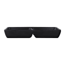 Elite Global Solutions 4 oz Melamine 2 Compartment Sauce Bowl - 5 7/8" x 2 7/8", Black (JW521-B) thumbnail 3