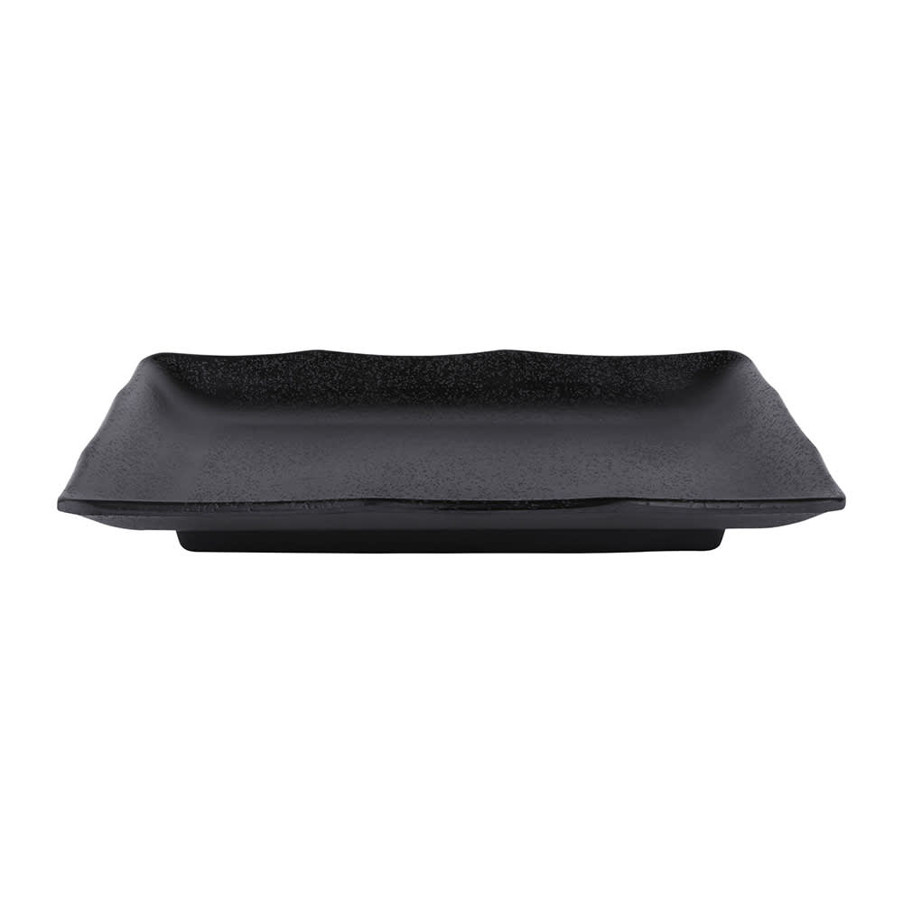 Elite Global Solutions 8 1/4" x 5 1/8" Rectangular Zen Tray - Melamine, Black (JW5408-B)