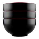 Elite Global Solutions 48 oz Round Melamine Bowl, Black/Red (JW542T-BR) thumbnail 6