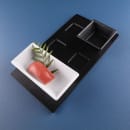 Elite Global Solutions 11" x 6 1/2" Rectangular Zen Ramekin Plate - Melamine, Black (JW6TB-B) thumbnail 6