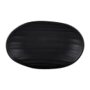 Elite Global Solutions 7 1/4" x 4 1/2" Oval Melamine Salad Plate - Black (JW7307-B) thumbnail 2