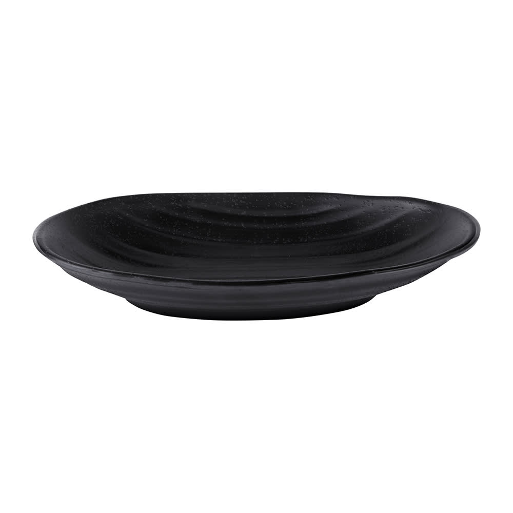 Elite Global Solutions 9" x 5 3/4" Oval Melamine Dinner Plate - Black (JW7309-B)