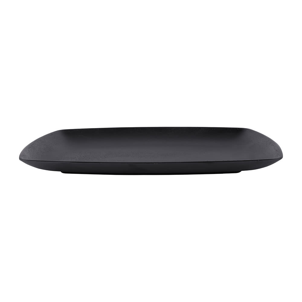 Elite Global Solutions 12 1/4" x 8 1/2" Rectangular Zen Platter - Melamine, Black (JW7312-B)