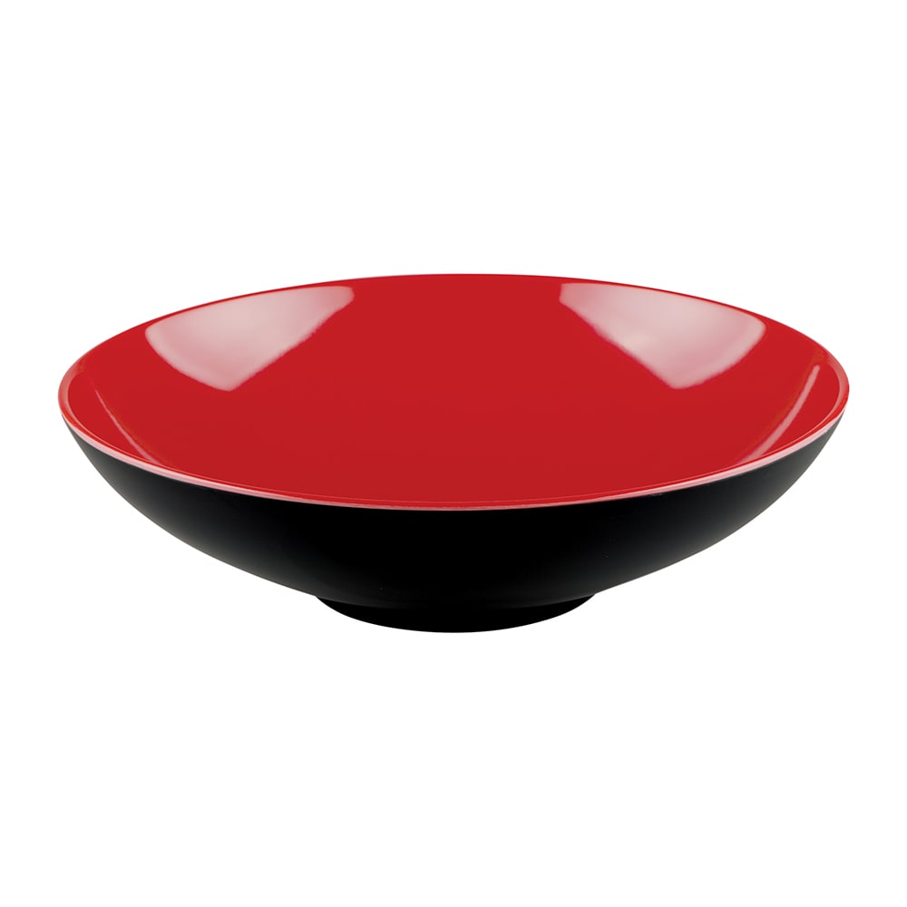 Elite Global Solutions 44 oz Round Melamine Bowl, Black/Red (JW92T-BR)