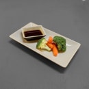 Elite Global Solutions Rectangular Melamine Dinner Plate - 9" x 5", Ebony/Sand (JW952T-ES) thumbnail 7