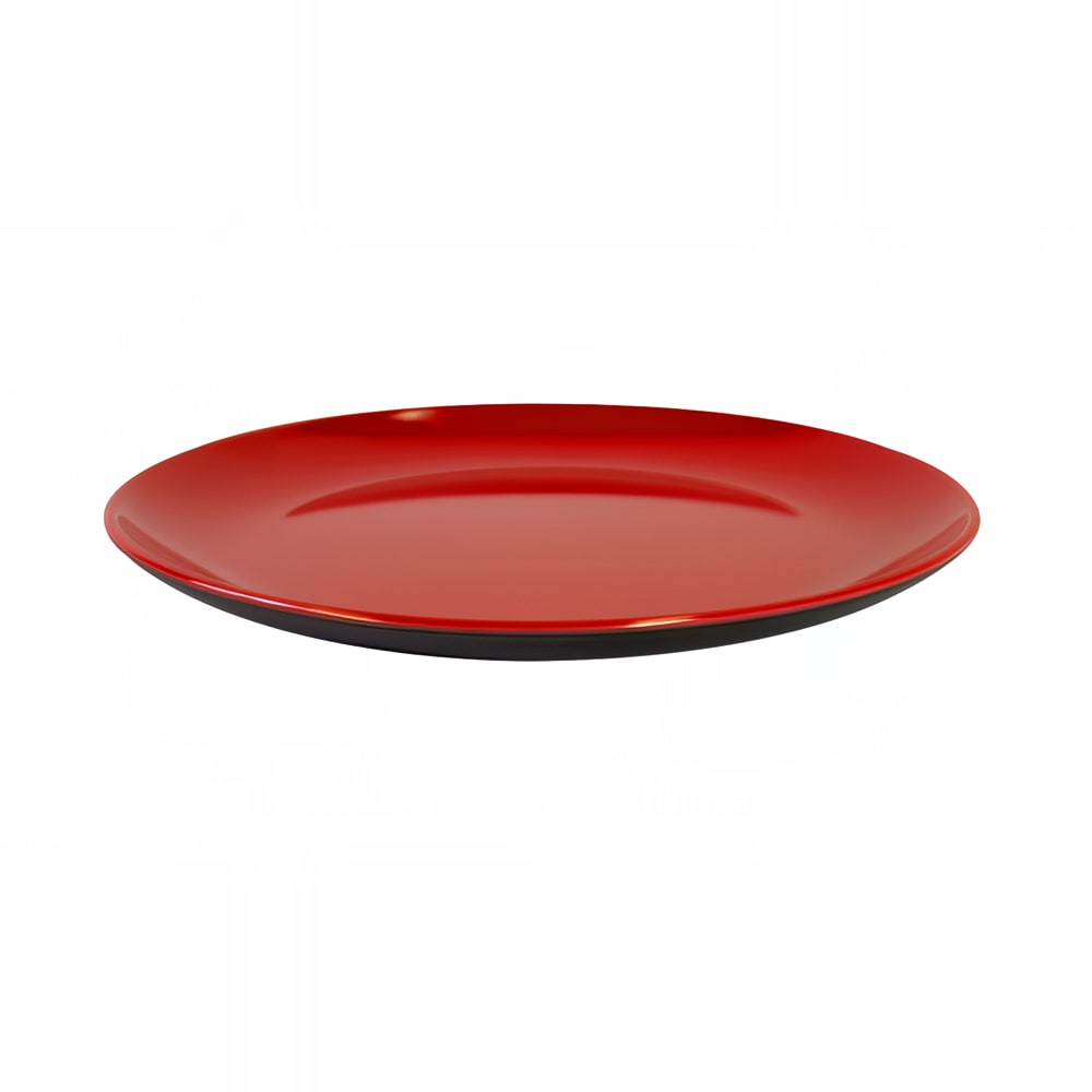 Elite Global Solutions 9" Round Melamine Dinner Plate, Black/Red (JW99R2T-BR)