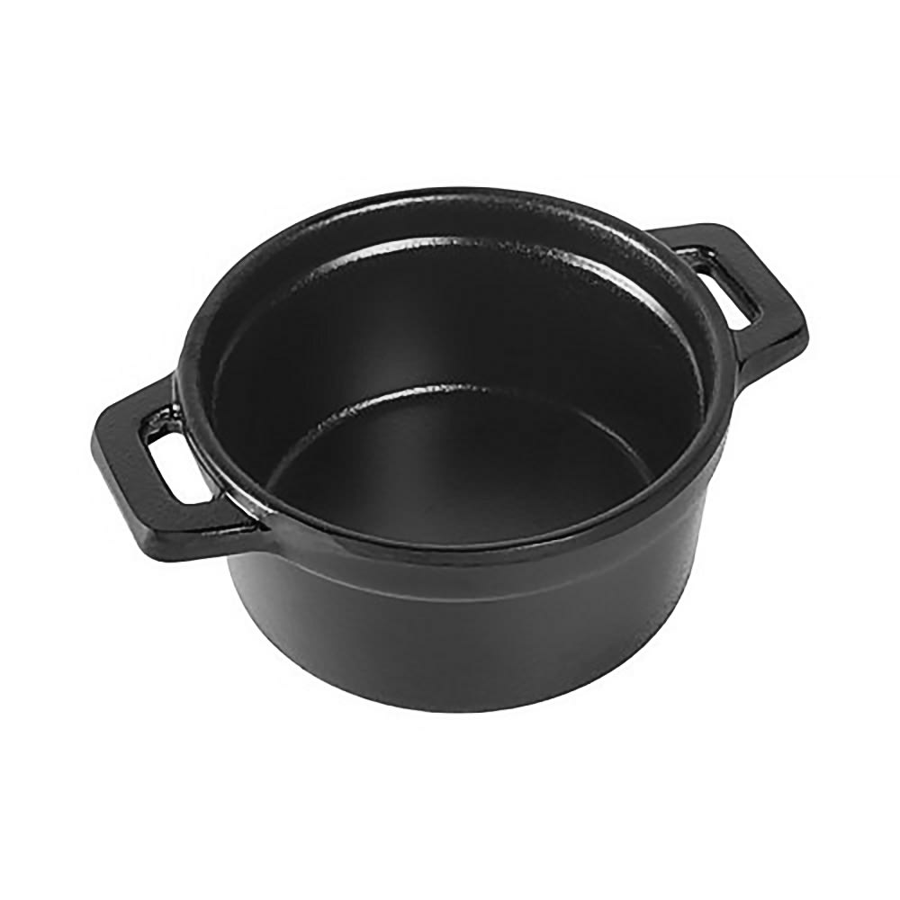 Elite Global Solutions 4 oz Melamine Mini Pot Server w/ Lid, Black (JWB42-B)