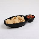 Elite Global Solutions 10" x 5 1/2" Oval Zen Chip & Dip Platter - Melamine, Black (JWC1408-B) thumbnail 7