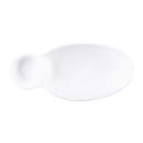 Elite Global Solutions 10" x 5 1/2" Oval Zen Chip & Dip Platter - Melamine, White (JWC1408-W) thumbnail 2