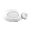 Elite Global Solutions 10" x 5 1/2" Oval Zen Chip & Dip Platter - Melamine, White (JWC1408-W) thumbnail 4