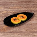 Elite Global Solutions 10 1/4" x 5" Leaf Shape Tropicana Platter - Melamine, Black (M105PL-B) thumbnail 7