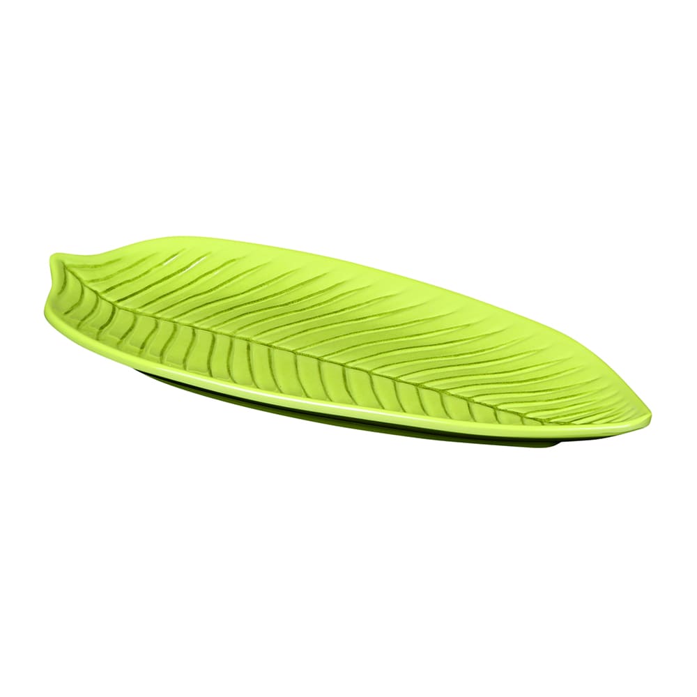Elite Global Solutions 10 1/4" x 5" Leaf Shape Tropicana Platter - Melamine, Green (M105PL-DG)