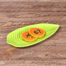 Elite Global Solutions 10 1/4" x 5" Leaf Shape Tropicana Platter - Melamine, Green (M105PL-DG) thumbnail 7