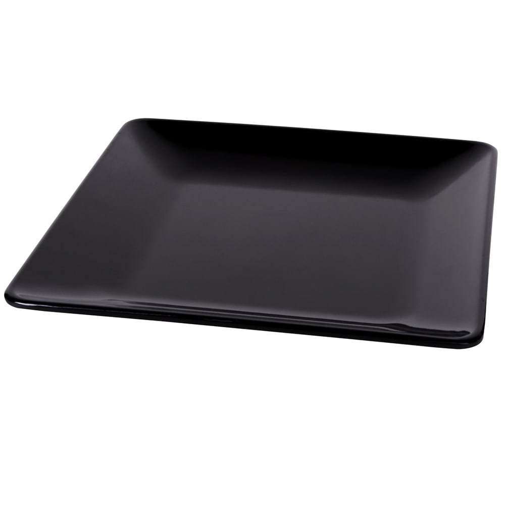 Elite Global Solutions 11 1/2" Square Melamine Dinner Plate, Black (M1111SQ-B)