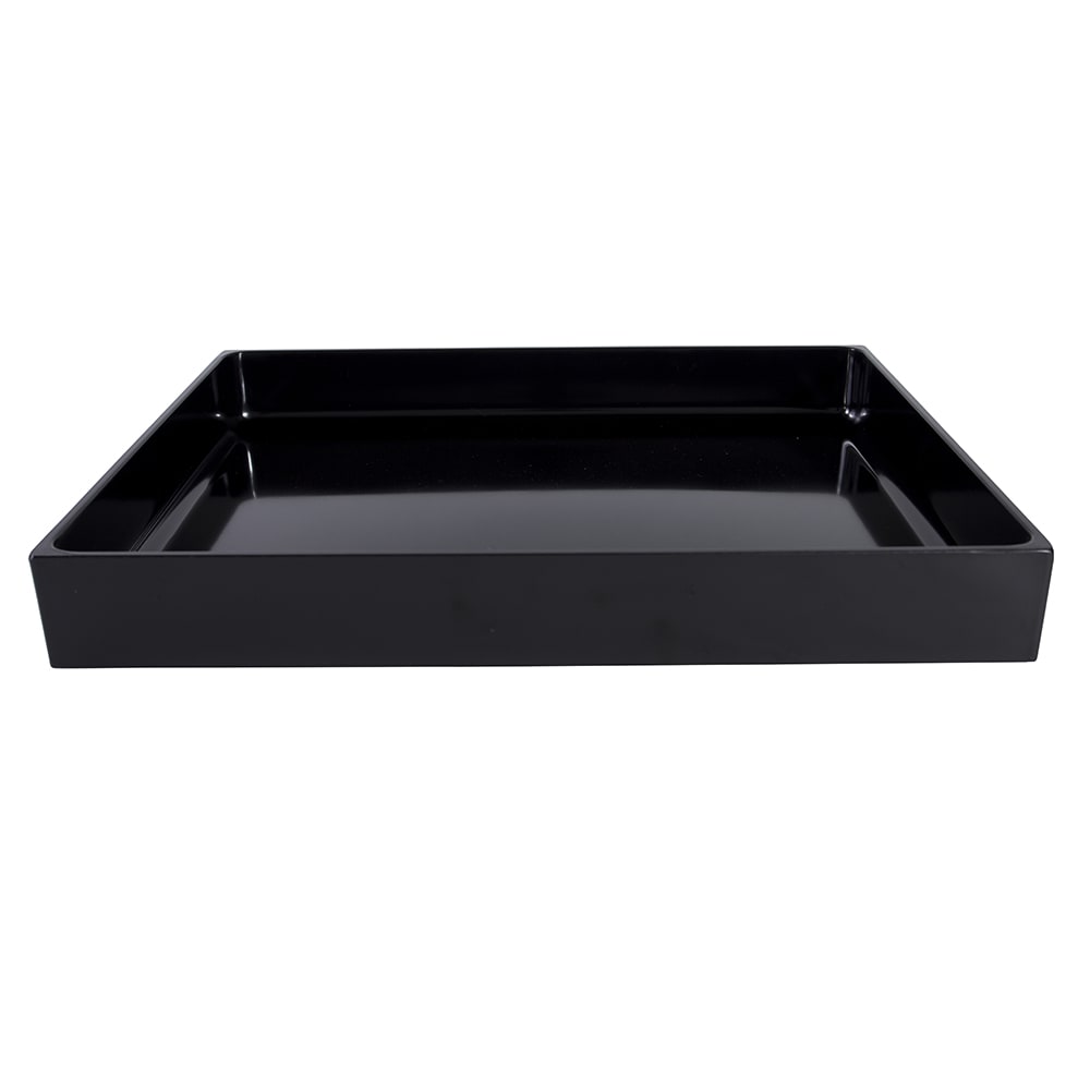 Elite Global Solutions Rectangular Modern European Food Pan - 15"L x 12"W x 2"H, Melamine, Black (M12152-B)