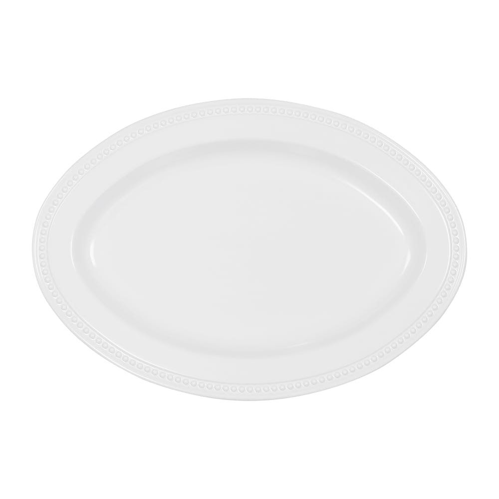 Elite Global Solutions 12" x 8 1/2" Oval Venetian Platter - Melamine, White (M128OV-NW)