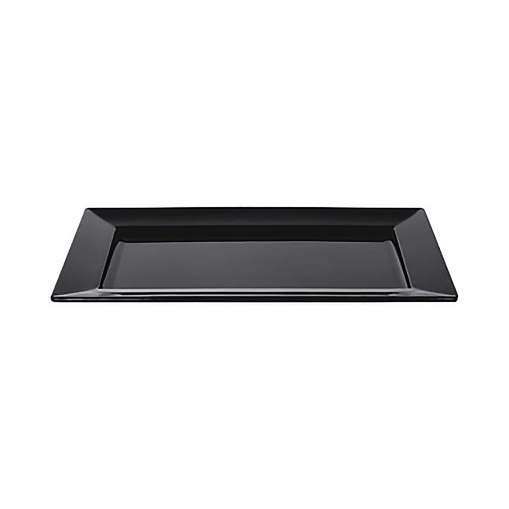 Elite Global Solutions 13 1/2" x 8 1/2" Rectangular Foundations Platter - Melamine, Black (M135RC-B)