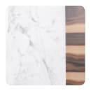 Elite Global Solutions 13" Square Sierra Serving Board - Melamine, Faux Hickory Wood/Carrera Marble (M13M-HWC) thumbnail 2