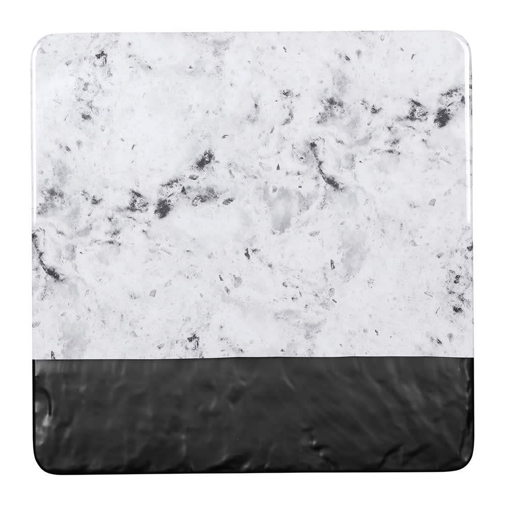 Elite Global Solutions 13" Square Horizon Slate Serving Board - Melamine, Black Slate/Faux Horizon Marble (M13SM-BH)