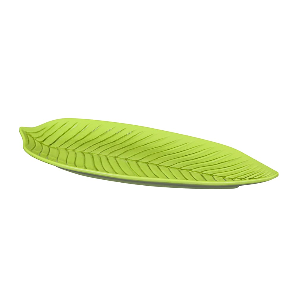 Elite Global Solutions 14" x 6 1/2" Leaf Shape Tropicana Platter - Melamine, Green (M1465PL-DG)