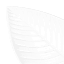 Elite Global Solutions 14" x 6 1/2" Leaf Shaped Tropicana Platter - Melamine, White (M1465PL-NW) thumbnail 5