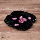 Elite Global Solutions 14" x 13 1/2" Leaf Shaped Tropicana Platter - Melamine, Black (M14PL-B) thumbnail 7