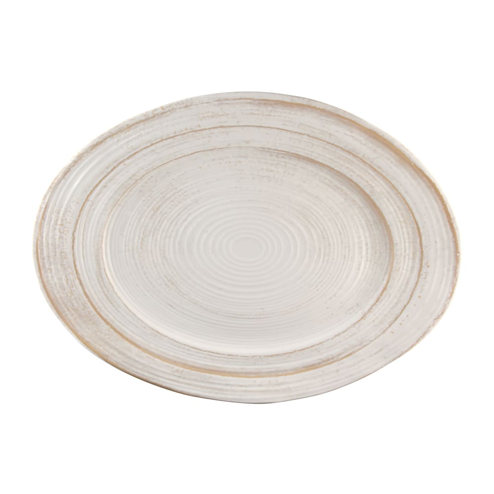 Elite Global Solutions 21" x 15" Oval Della Terra Platter - Melamine, Off White Stone (M1521OVST-OWD)