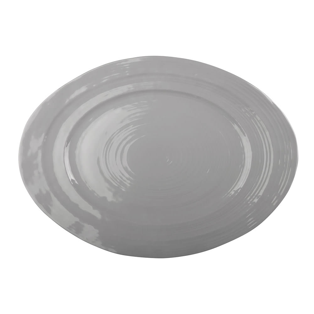 Elite Global Solutions 16 1/2" x 12" Oval Della Terra Dish - Melamine, Gray (M16512OV-G)