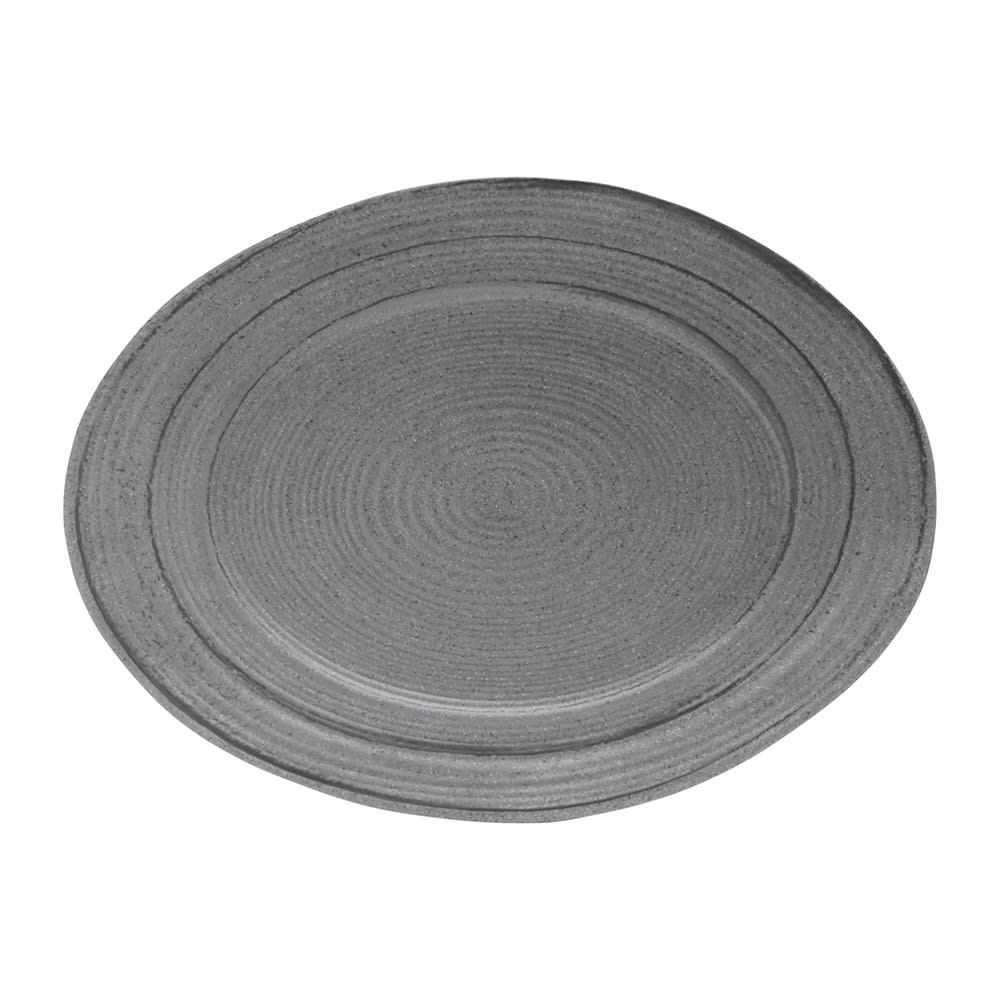 Elite Global Solutions 16 1/2" x 12" Oval Della Terra Platter - Melamine, Granite Stone (M16512OVST-GSD)
