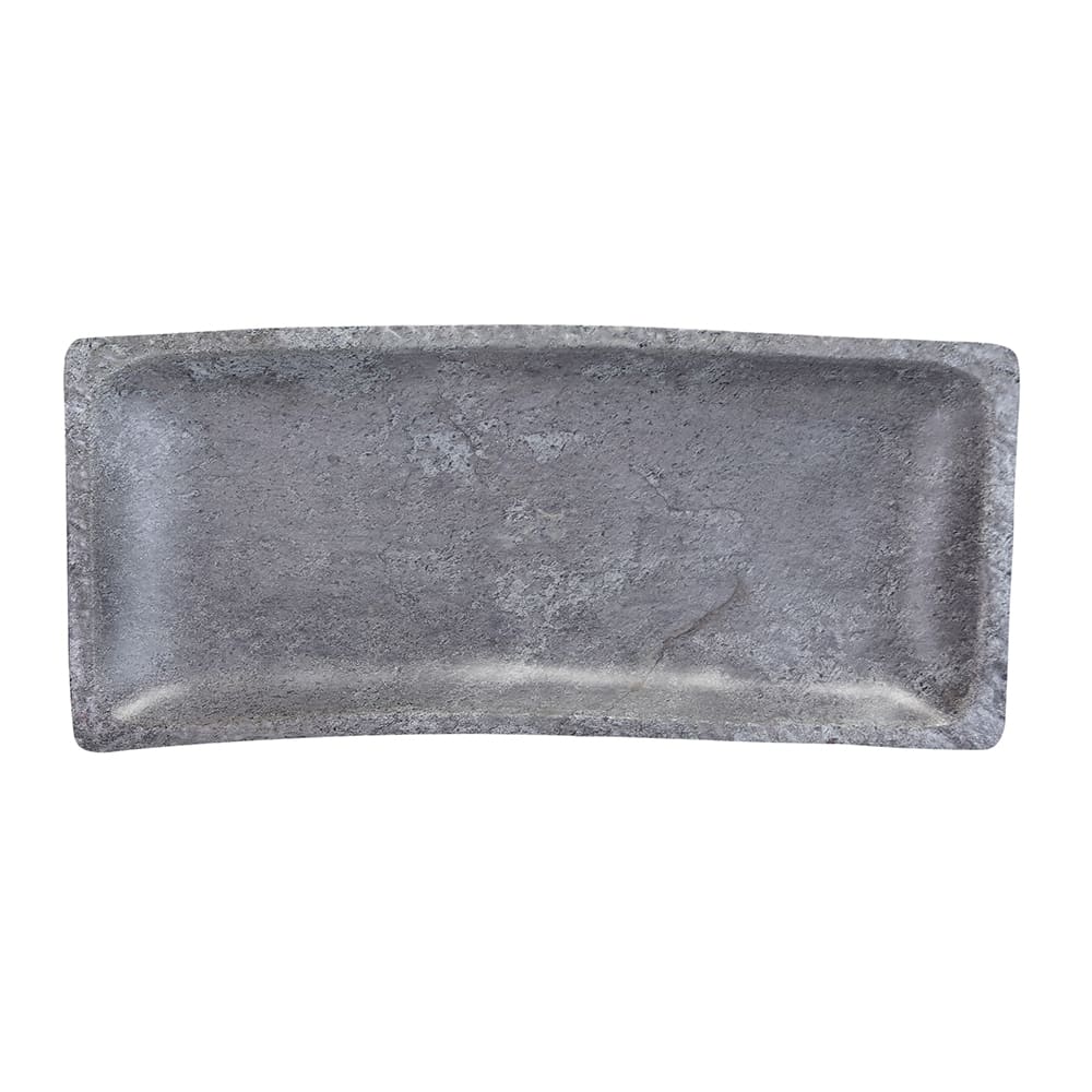 Elite Global Solutions 16 1/8" x 7" Rectangular Basalt Platter - Melamine, Coal (M1671RC-CO)