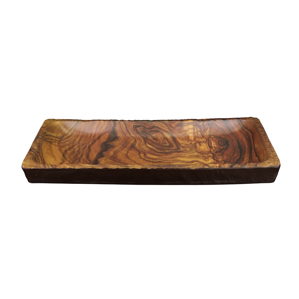 Elite Global Solutions 16 1/8" x 7" Rectangular Sequoia Platter - Melamine, Wood Pattern (M1671RC-SEQ)